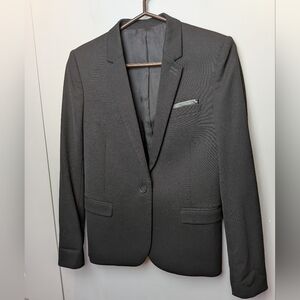 THE KOOPLES Women Blazer Black Color One Button Closure Leather Details Size 38